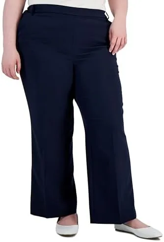 alfani plus size pull on wide leg pants modern navy 16w