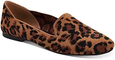 alfani womens brown gingham knit machine wash safe cushioned rorrii round toe slip on loafers shoes 6 m