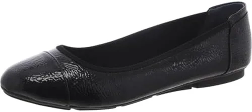 alfani womens tavii 2 faux leather slip on ballet flats black 95 medium bm